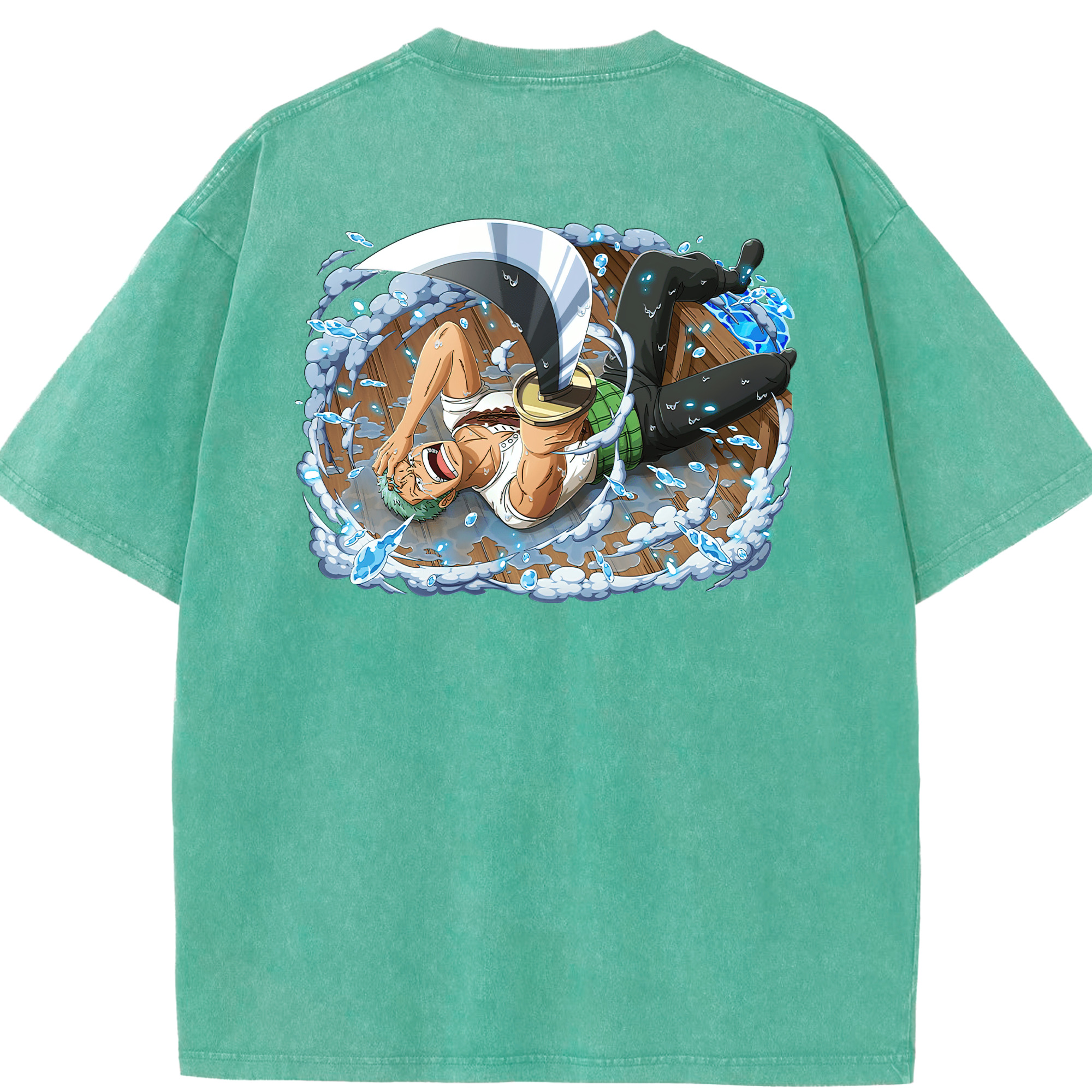 ワンピース ロロノア・ゾロ ONE PIECE Roronoa Zoro 綿100% ヴィンテージ風 半袖Tシャツ（背面プリント）